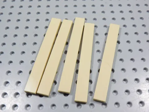 LEGO Lot of 5 Tan 1x8 Smooth Tile Plates BD