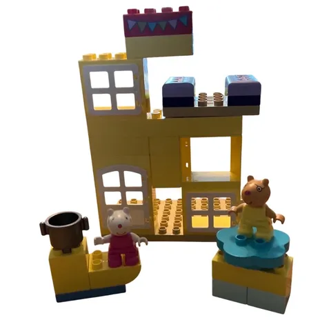 LEGO DUPLO 10433 Peppa Pig Birthday House Set partial with figures