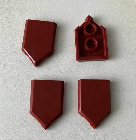 LEGO 4x NEW Pieces Flat Tile 2x3 w/ Angle Pentagonal DARK RED #35341