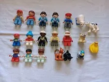 Lego Duplo Figures Minifigures Kids Firefighter Racer Lot of 13 with 5 Animals