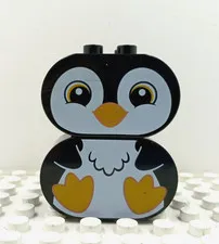 Lego Duplo Printed Brick 2x2 2" Oval Seated Penguin 2 pc.