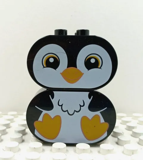 Lego Duplo Printed Brick 2x2 2" Oval Seated Penguin 2 pc.