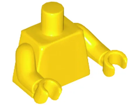 LEGO Yellow Torso Plain / (Same Color) Arms / (Same Color) Hands 973c000 Used Ge