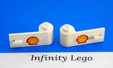 LEGO Vintage 80's White Car / Truck Doors 1 x 3 x 1 with Shell Logo (3822)