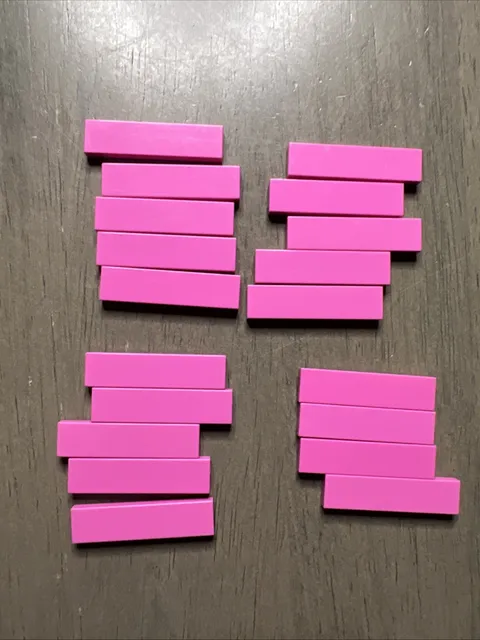 LEGO 2431 Dark Pink Tile 1x4 - 19 Pieces