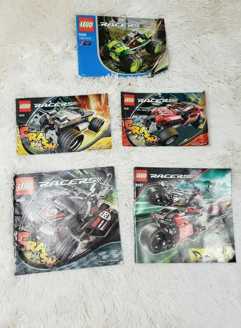 Lot of 5 Lego Racers Instructional Books 8136, 8356, 8137, 8167, 8140 