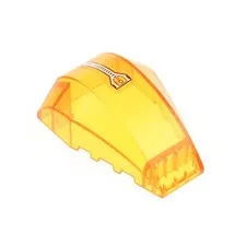 1x LEGO Cockpit 6x4x2 Transparent Orange Sticker Window Canopy Dome 41883pb006