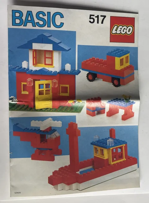 LEGO 517 BASIC BUILDING GUIDE Instruction Booklet ONLY manual 80s vintage 1987