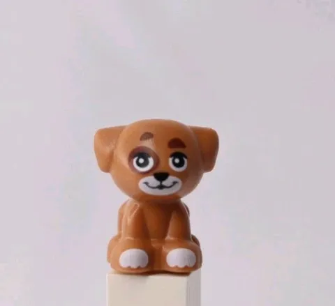 Lego New Dark Orange Dog Friends Puppy Standing Small with Tan Muzzle Paws