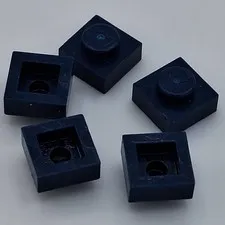 Lego - 5 Basic Dark Blue 1 x 1 Stud Plates 3024