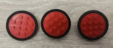 Lego 715c01 Wheel with 12 Studs and Metal Axle Cam Black Tire Smooth Lot Of 3
