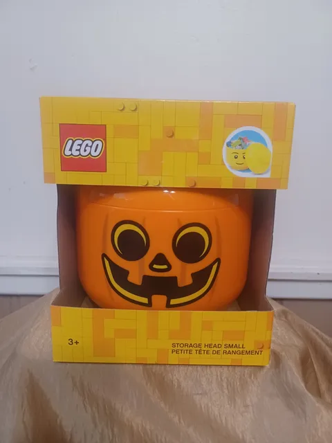 LEGO Small Halloween Pumpkin Jack O Lantern Storage Head  New Unopened