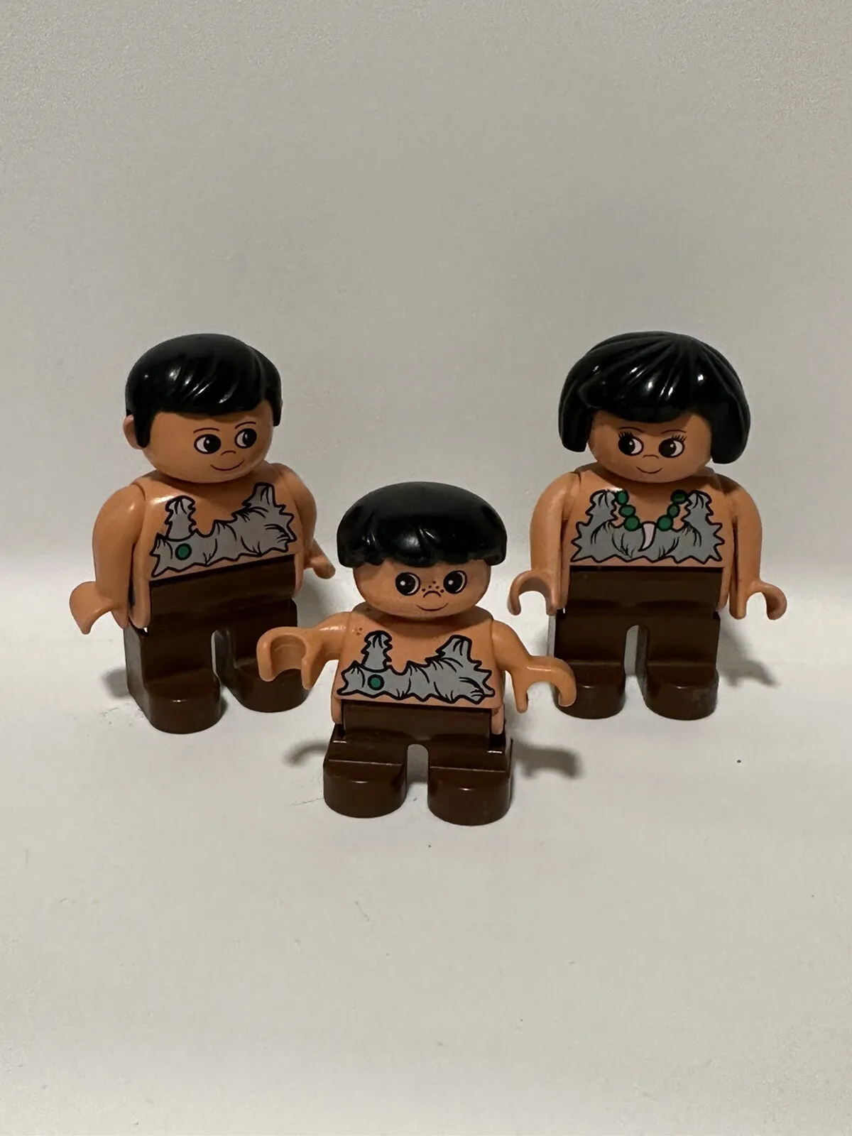 Lego Duplo 3 Cave Family Figures Caveman Prehistoric Dad Mom Boy