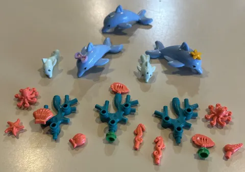 LEGO Friends Animal Lot - Dolphin Family With Babies & Coral Reef