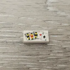 Lego 3069px6 White Tile 1 x 2 with Playing Cards Full House Pattern Piece Part