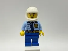LEGO CITY Part cty1548 - Police officer w/ white helmet, clear visor - MINT