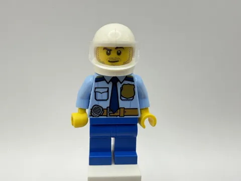 LEGO CITY Part cty1548 - Police officer w/ white helmet, clear visor - MINT
