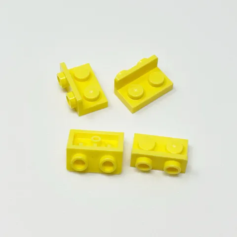 99780 LEGO Parts Bracket 1x2 - 1x2 Inverted BRIGHT LIGHT YELLOW (4)