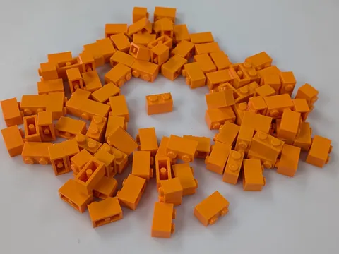 Lego x100 New Orange Brick 1 x 2 # 3004 Lot MOC Parts Bulk