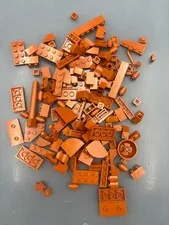 3 oz. Mixed Dark Orange Colored Legos - standard blocks and unique pieces