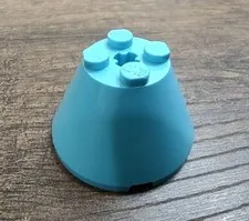 LEGO Cone 4 x 4 x 2 with Axle Hole 3943b Medium Azure