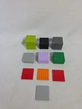 LEGO Base Plates & Tiles Lot 6x6 Assorted Colors (3958) Lime Green Grey Black
