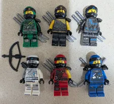 Lego Lot of 6 Ninjago HUNTED Minifigures, LLOYD, Cole, NYA, Zane, KAI, Jay