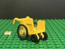Lego Yellow Minifigure Utensil Wheelchair w/ Open Sides High Arm Rest Part