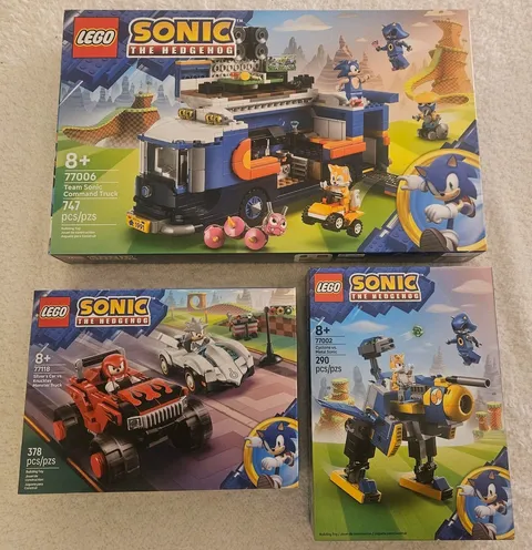 LOT 3 LEGO Sonic the Hedgehog  77006 77002 77118 NEW Sealed Truck, Car, Cyclone