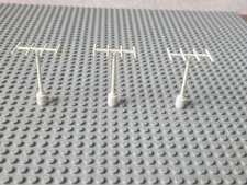 3 THREE Vintage LEGO Milky White Antenna with Side Spokes  White 