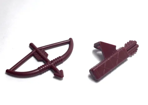 Lego - Minifigure Utensil - Brown, Bow and Arrow / Quiver