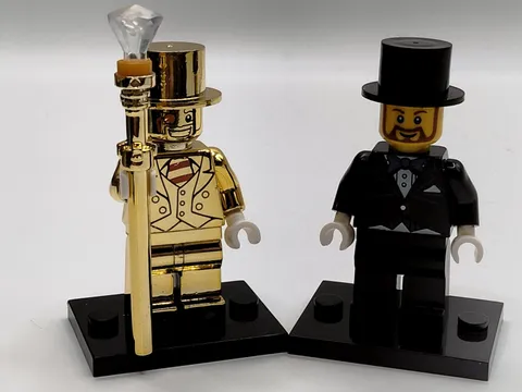 NEW Rare Mr. Gold + Mr. Rich Custom Lego Minifigure