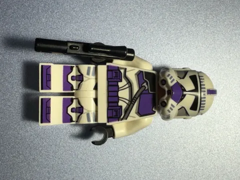 LEGO Star Wars Clone Trooper Minifigure 187th w/ Helmet & Blaster, White/Purple