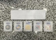 LEGO VIP Collectible 5 Sealed Coins + Display Case Complete Set In Hand w/ Case