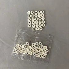 Lego Alphabet Letter Tiles White Round 1x1 Spell Names ABC's, Set of 64