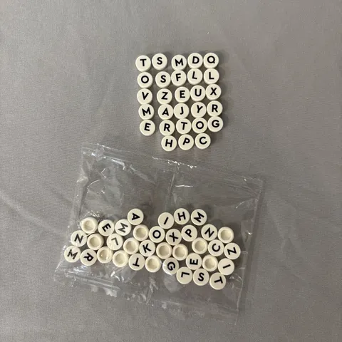 Lego Alphabet Letter Tiles White Round 1x1 Spell Names ABC's, Set of 64