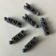 LEGO 6x New Pieces 1x2 Plate Ball/Cup Friction Tow Bar DARK BLUISH GREY #14419