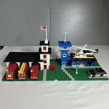 LEGO 570 Fire House 99% & 560 Police Heliport 99% Complete READ