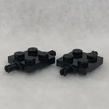 LEGO 4600 Black Plate, Modified 2 x 2 with Wheels Holder (x2)