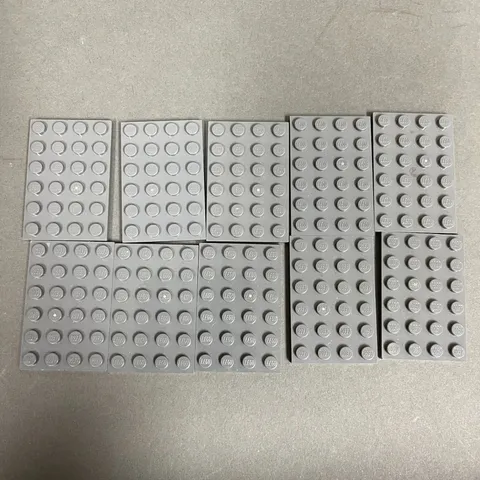 Lego 3032 Baseplates Dark Gray 6 x 4 Replacement Add-on Parts Pieces Lot of 10