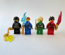 LEGO NINJAGO Rebooted Minifigure Lot of Jay Cole Kai and Lloyd with Accessories