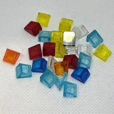 LEGO Parts - Trans-Assorted Slope 30 1 x 1 x 2/3 - No 54200 - QTY 25