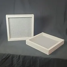 (2) Handmade 10"x10"  Gray LEGO Shadow Box Frame Wood Box
