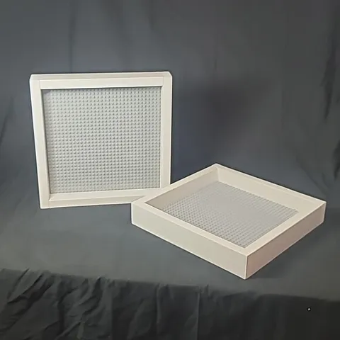 (2) Handmade 10"x10"  Gray LEGO Shadow Box Frame Wood Box