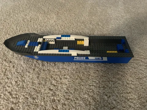 Lego City Police Blue Boat Hull Unitary 51 x 12 x 6 Bluish Gray Top 7287 54100