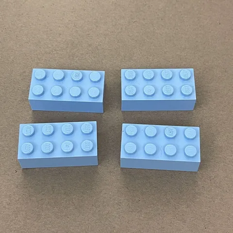 Lego 3001 Light Blue Replacement Parts Pieces Lot of 4
