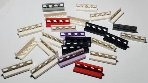 Lot Of 25 Mixed Colors Lego Lattice Fence 3663 Lattice Fence 1x4x1