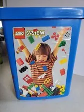 Vintage 1987 Lego 20th Anniversary Blue Plastic Bucket Storage Bin ONLY No Lid