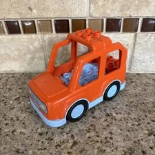 Lego Duplo Orange Car SUV JEEP Vehicle For House Family Mom Dad Kids #4369