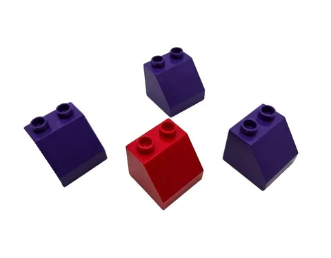 Lego Duplo Brick 2 x 2 Slope Replacement Purple Red Blocks Lot of 4 Building